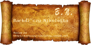 Barkóczy Nikoletta névjegykártya