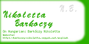 nikoletta barkoczy business card