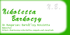 nikoletta barkoczy business card